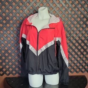 Aeropostale Women's Red and Black Zip-Up Hoodie